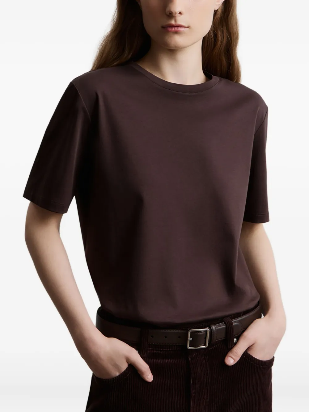 12 Storeez Cotton T-shirt In Brown