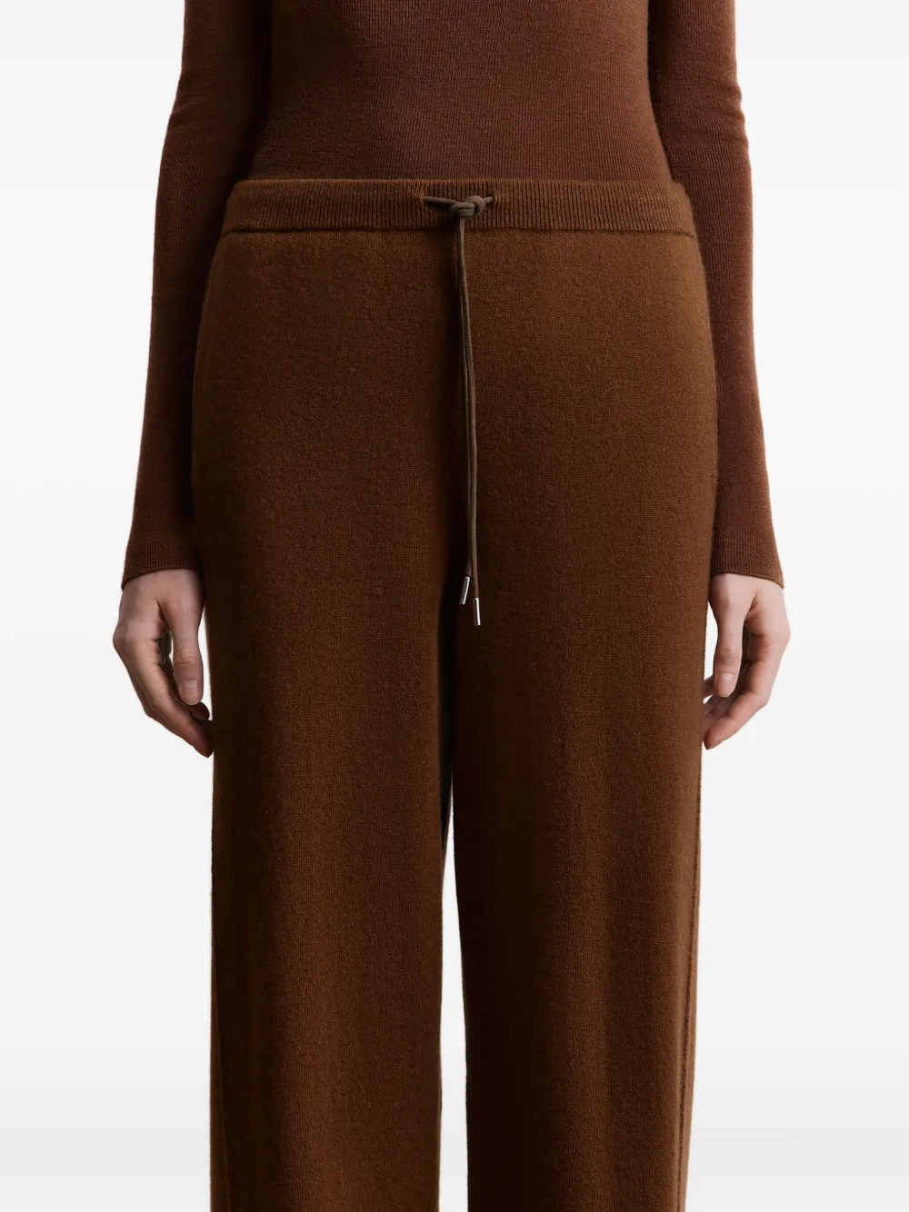 12 Storeez Drawstring Cashmere Trousers In Brown