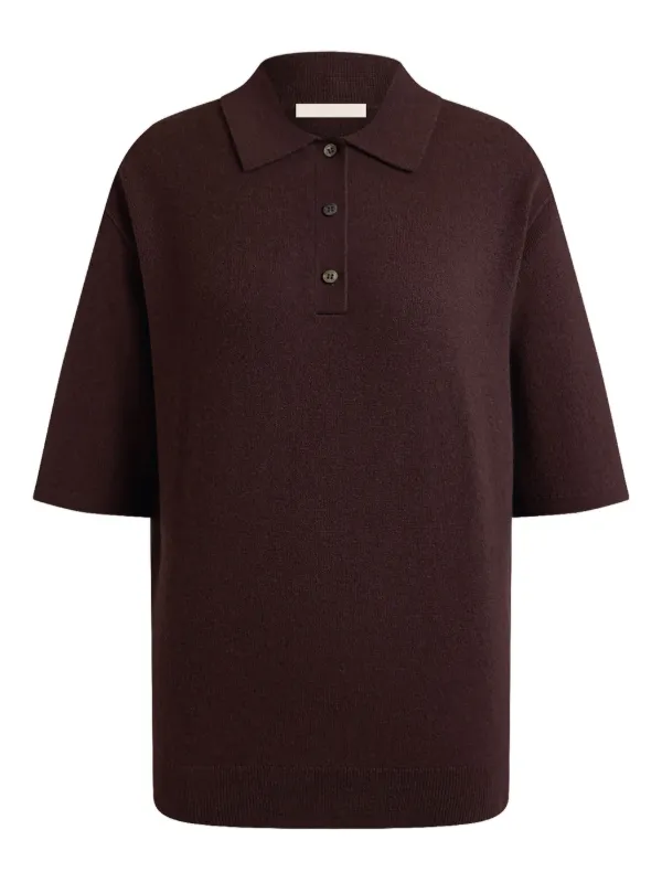トップス BoTT MARLED KNIT POLO / BROWN Knit Polo, Brown – Colbo