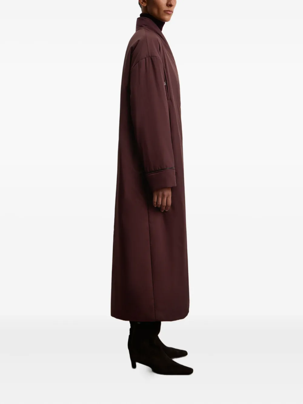 12 Storeez Belted Padded Coat In Brown