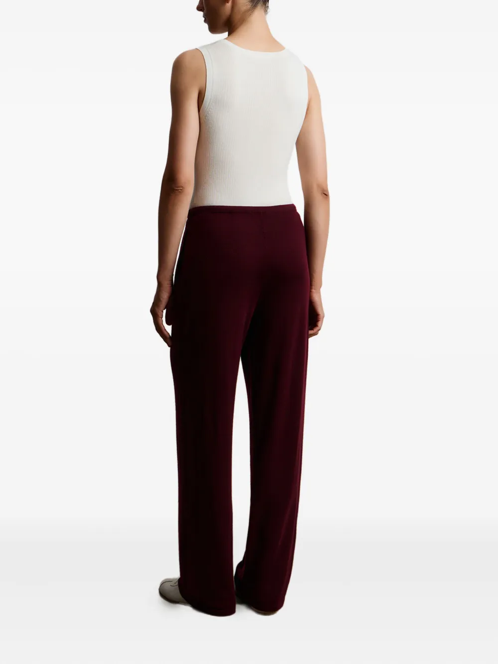 12 Storeez Drawstring Knitted Trousers In Red