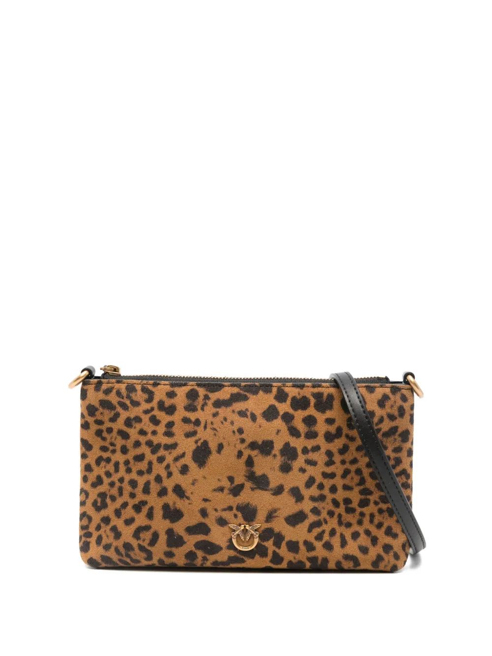 Pinko Small Leopard-print Clutch Bag In Brown