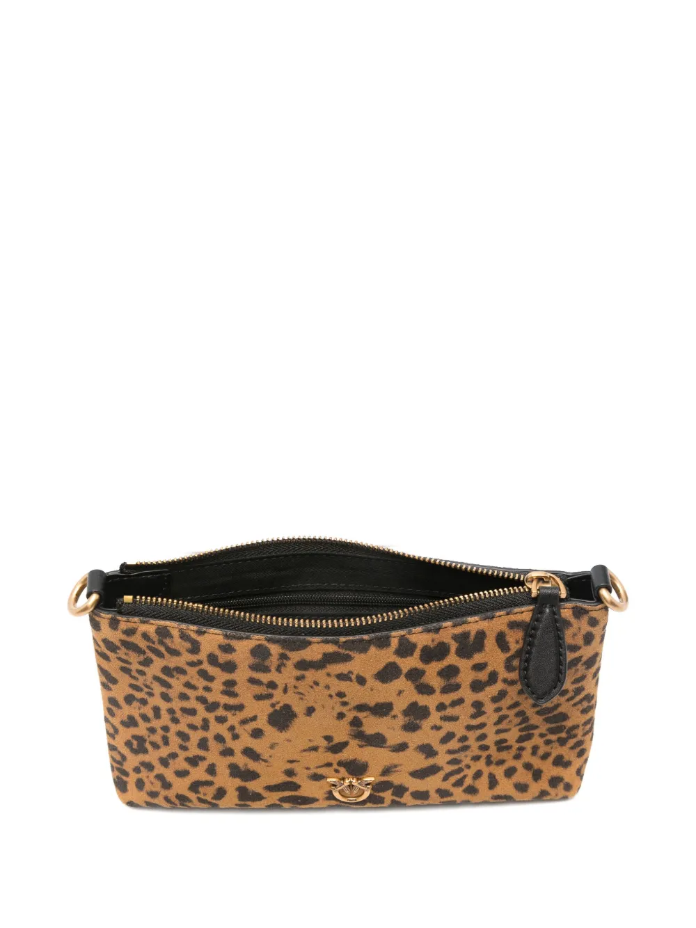 Pinko Small Leopard-print Clutch Bag In Brown