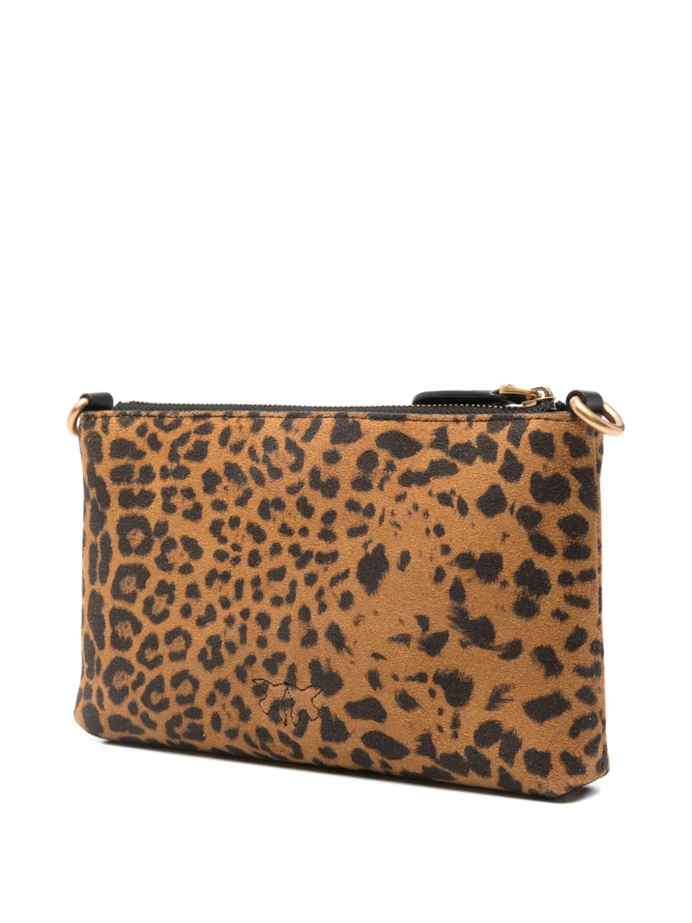 Pinko Small Leopard-print Clutch Bag In Brown