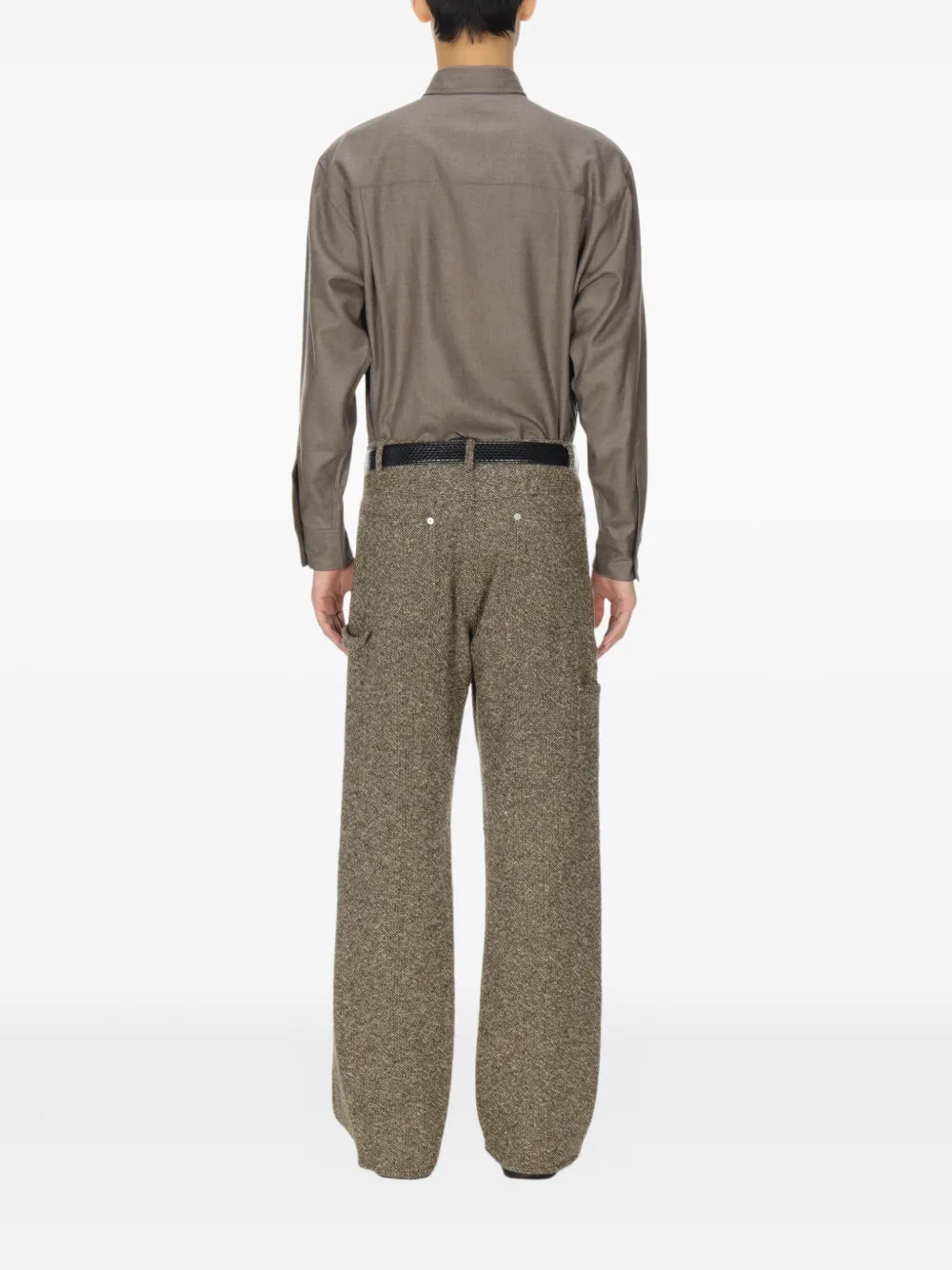 Auralee Ultra-fine Velvet Wool Shirt In Brown