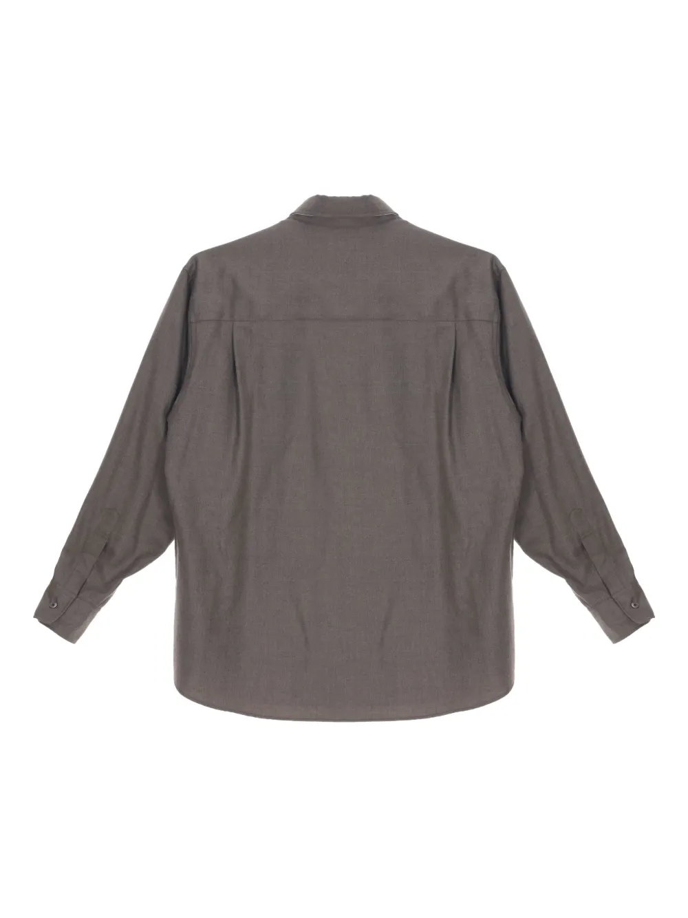 Auralee Ultra-fine Velvet Wool Shirt In Brown