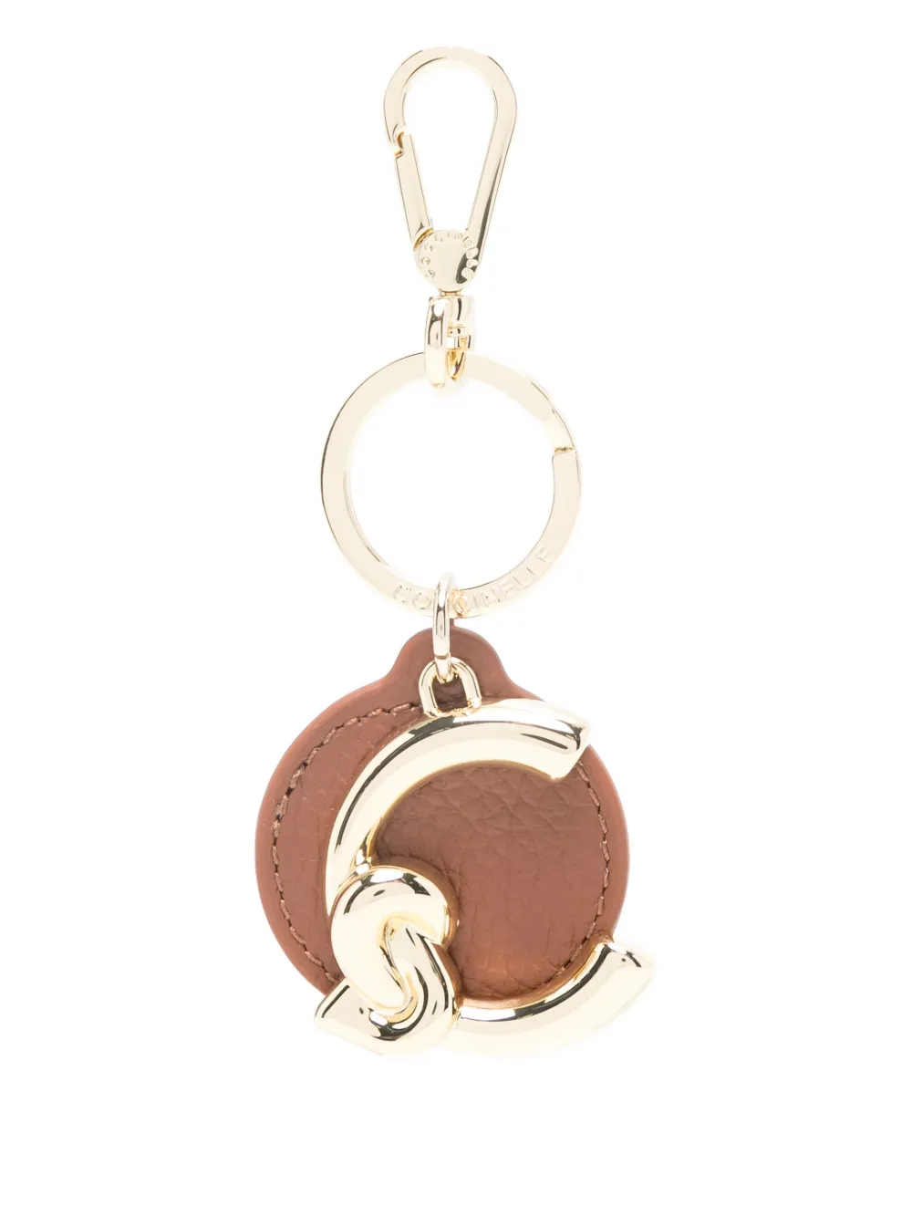 Coccinelle Leather Keyring In Brown