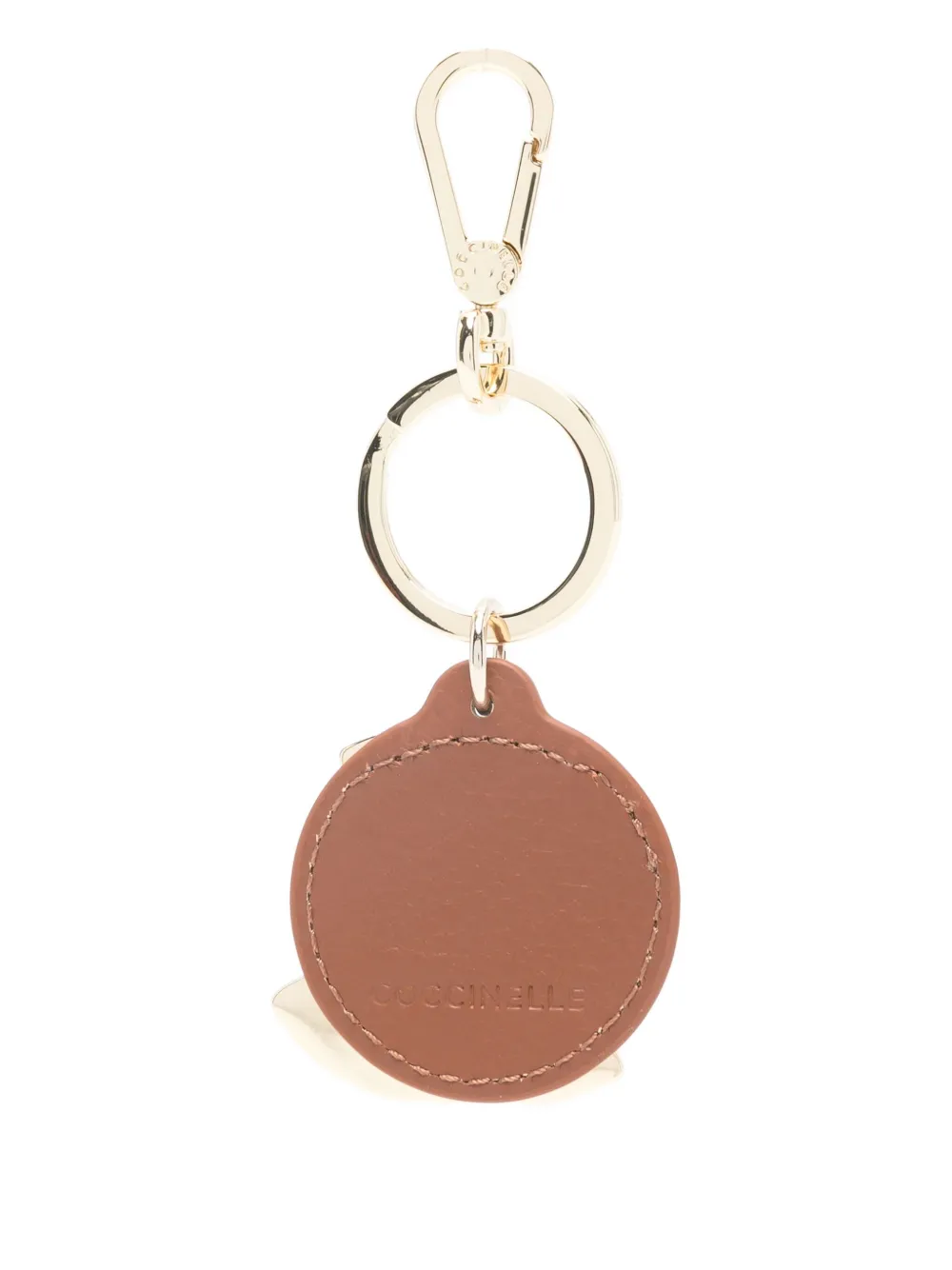 Coccinelle Leather Keyring In Brown