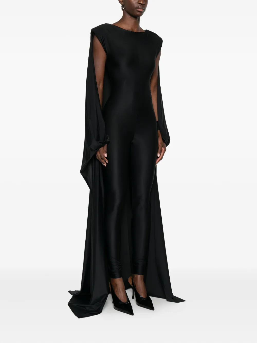 Medeea Cape Sleeve Jumpsuit In Multi