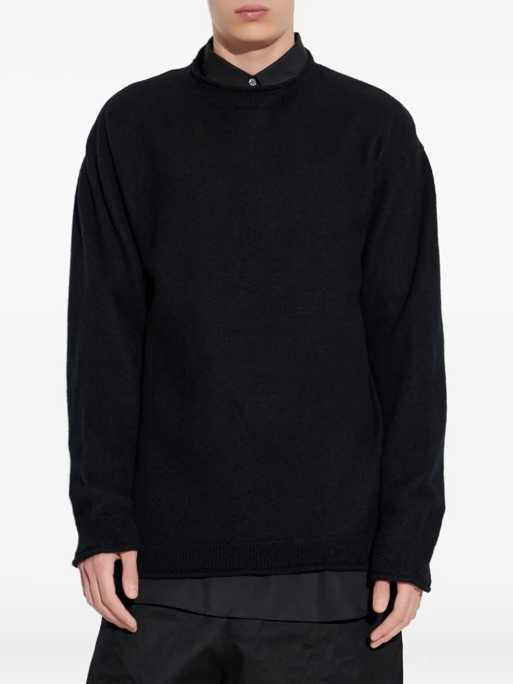 Comme des Garçons Homme Plus Sweater met ronde hals Zwart