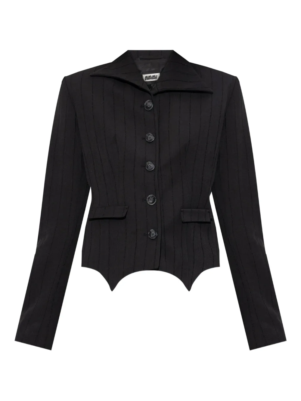 Avavav Petite Pinstripe Jacket In Black