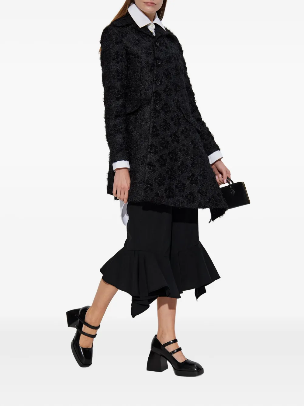Comme Des Garçons Comme Des Garçons ruffled-hem trousers - Zwart