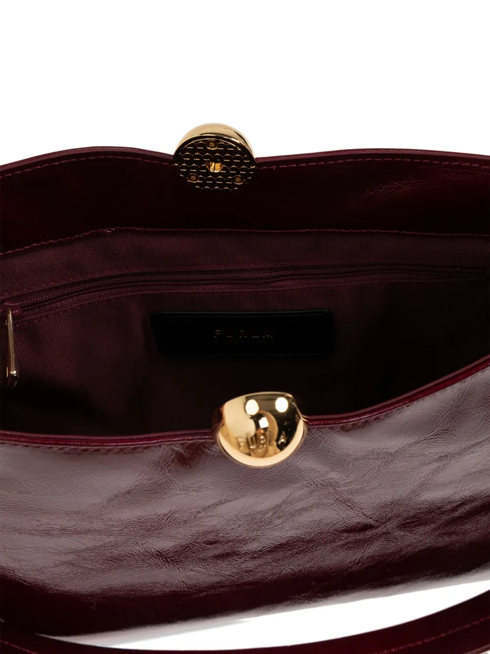 Furla Sfera Soft Chain-link Shoulder Bag In Burgundy