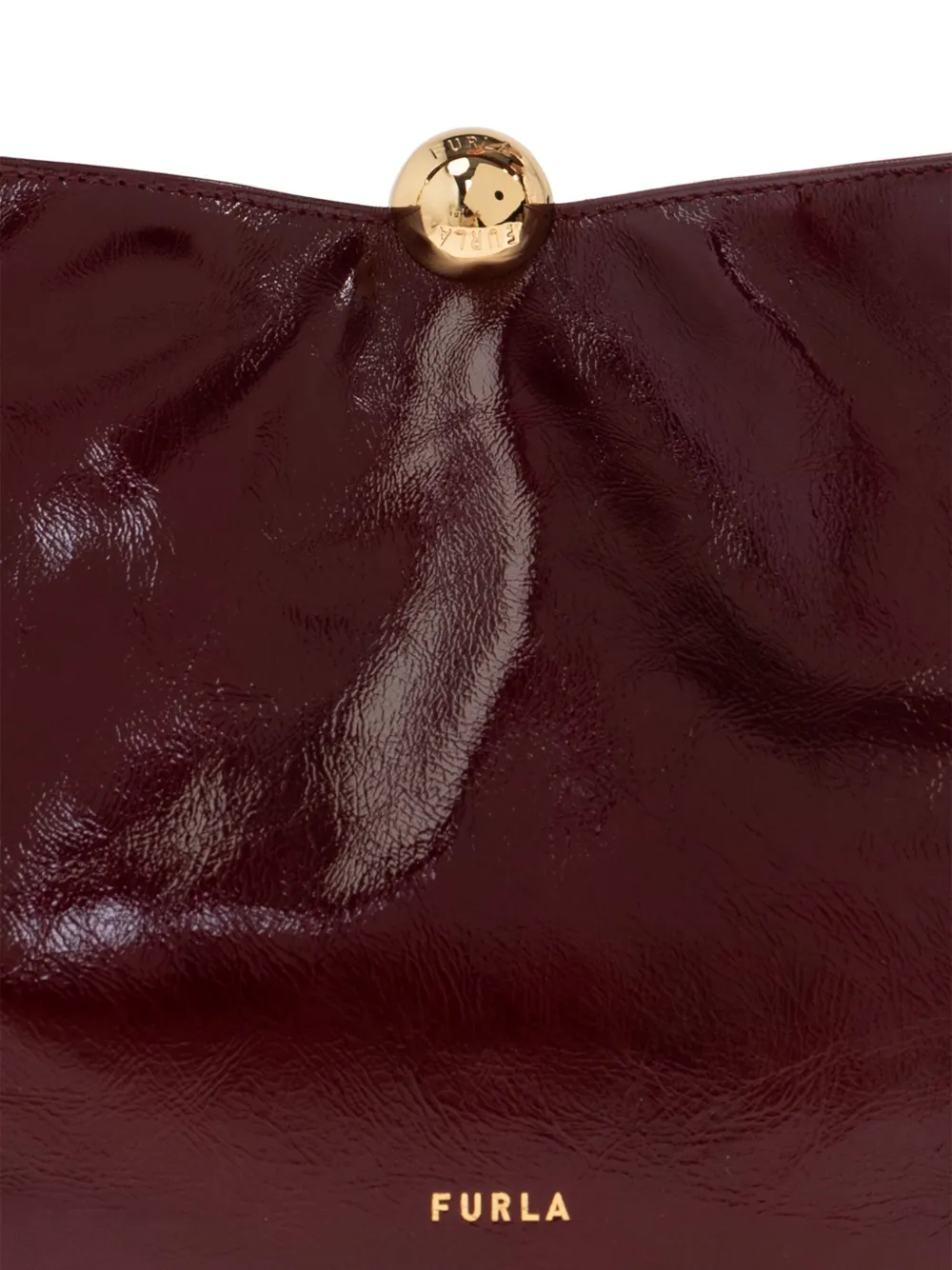 Furla Sfera Soft Chain-link Shoulder Bag In Burgundy