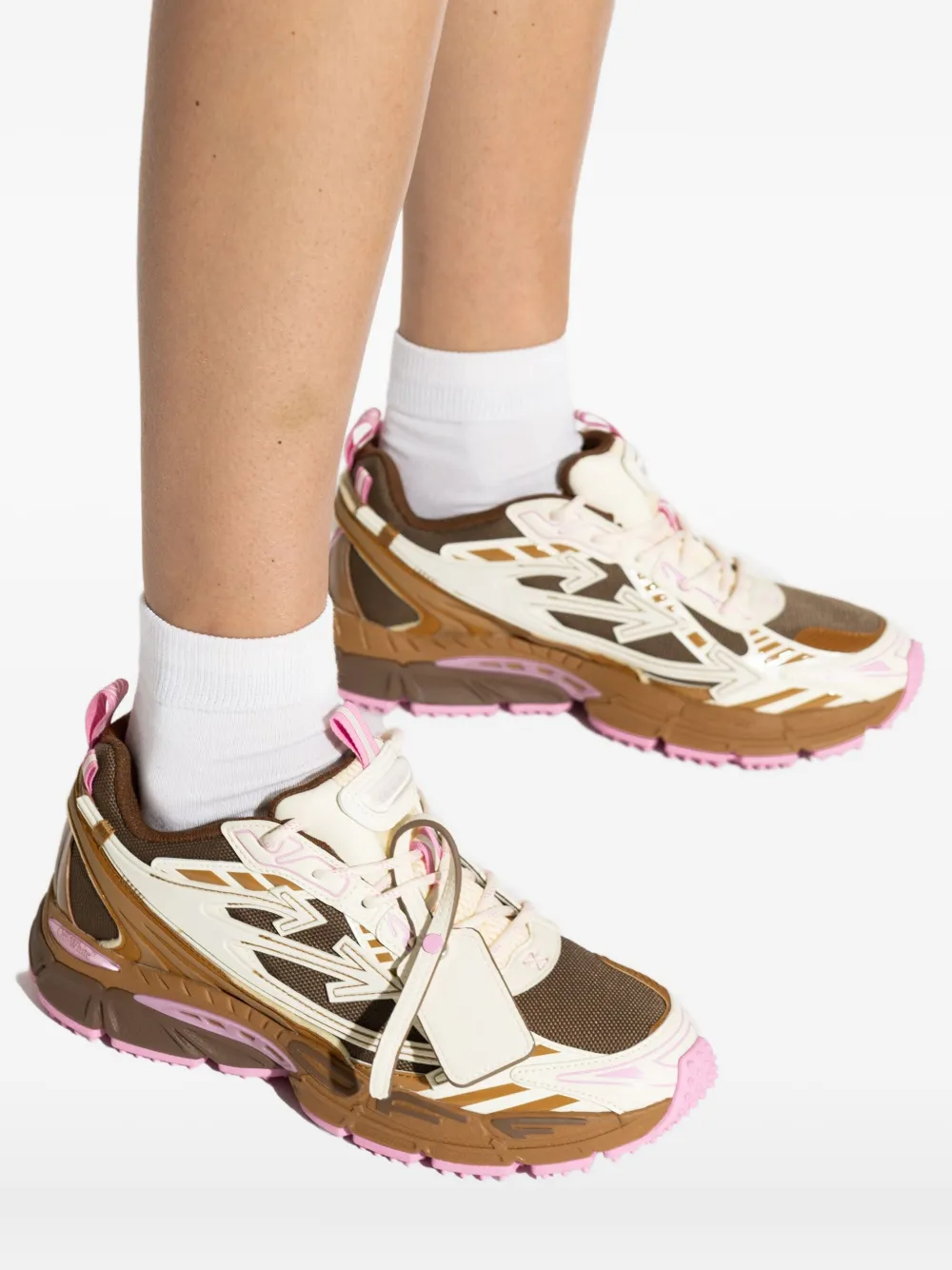 Off-white Cut-out Lace-up Sneakers In Multi