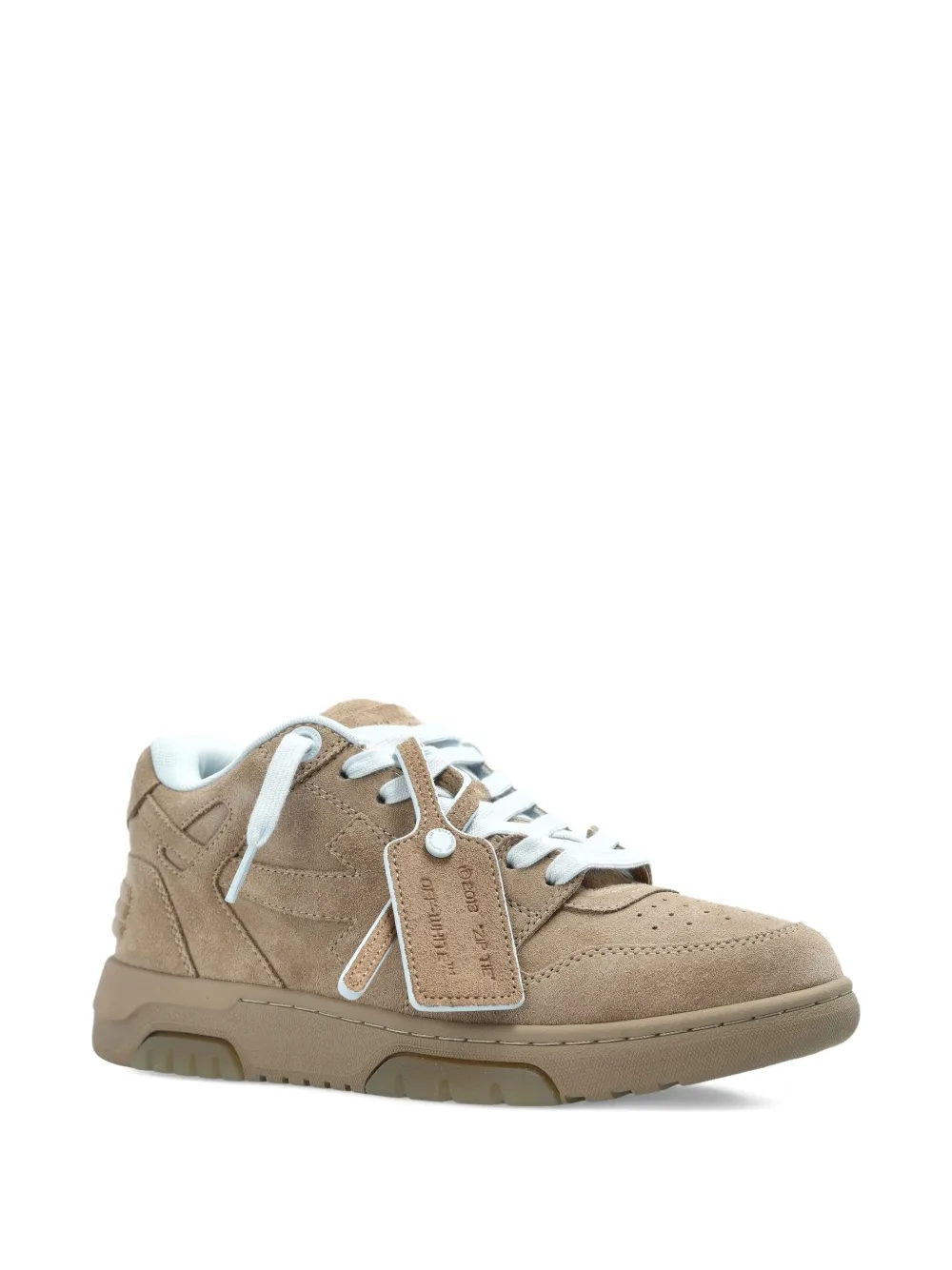 Off-White arrow appliqué lace-up sneakers - Beige