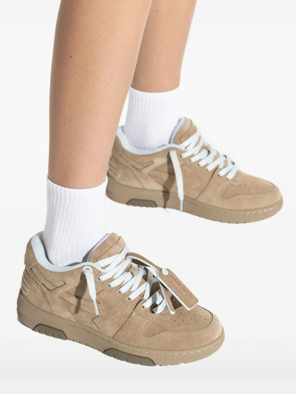Off-white Arrow Appliqué Lace-up Sneakers In Brown