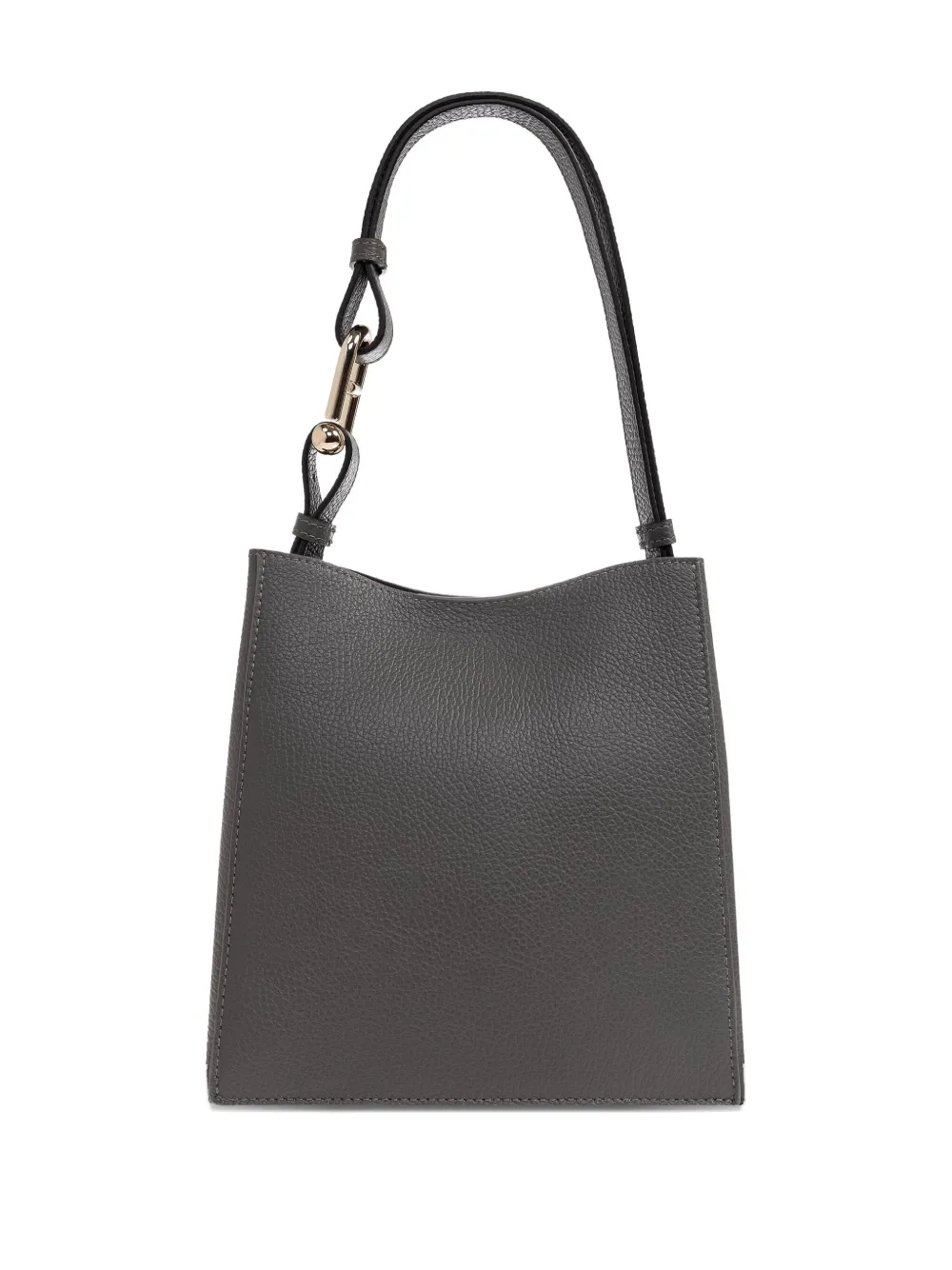 Furla Mini Nuvola Grained-leather Tote Bag In Gray