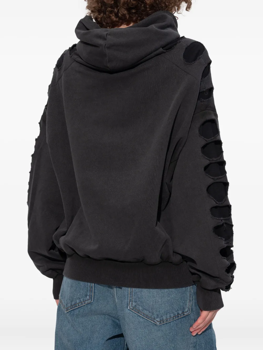 Avavav Os Shoulderless Hoodie Cut-out Clothing In Gray