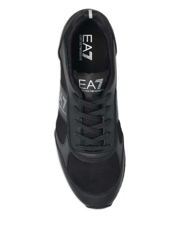Ea7 Emporio Armani logo-print lace-up Trainers | Black | FARFETCH