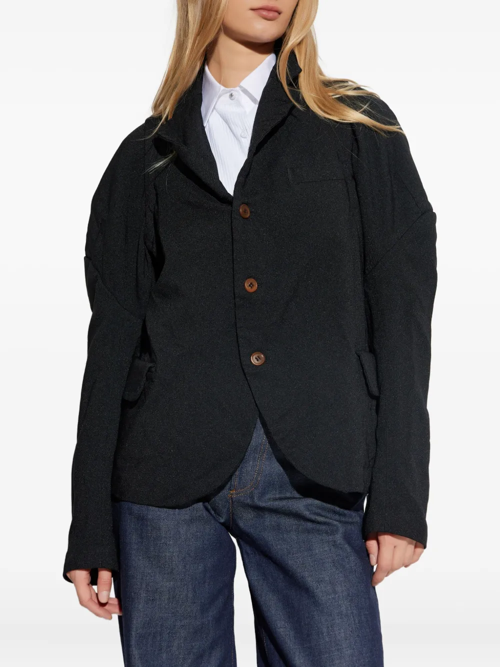 Comme Des Garçons Button Jacket In Black