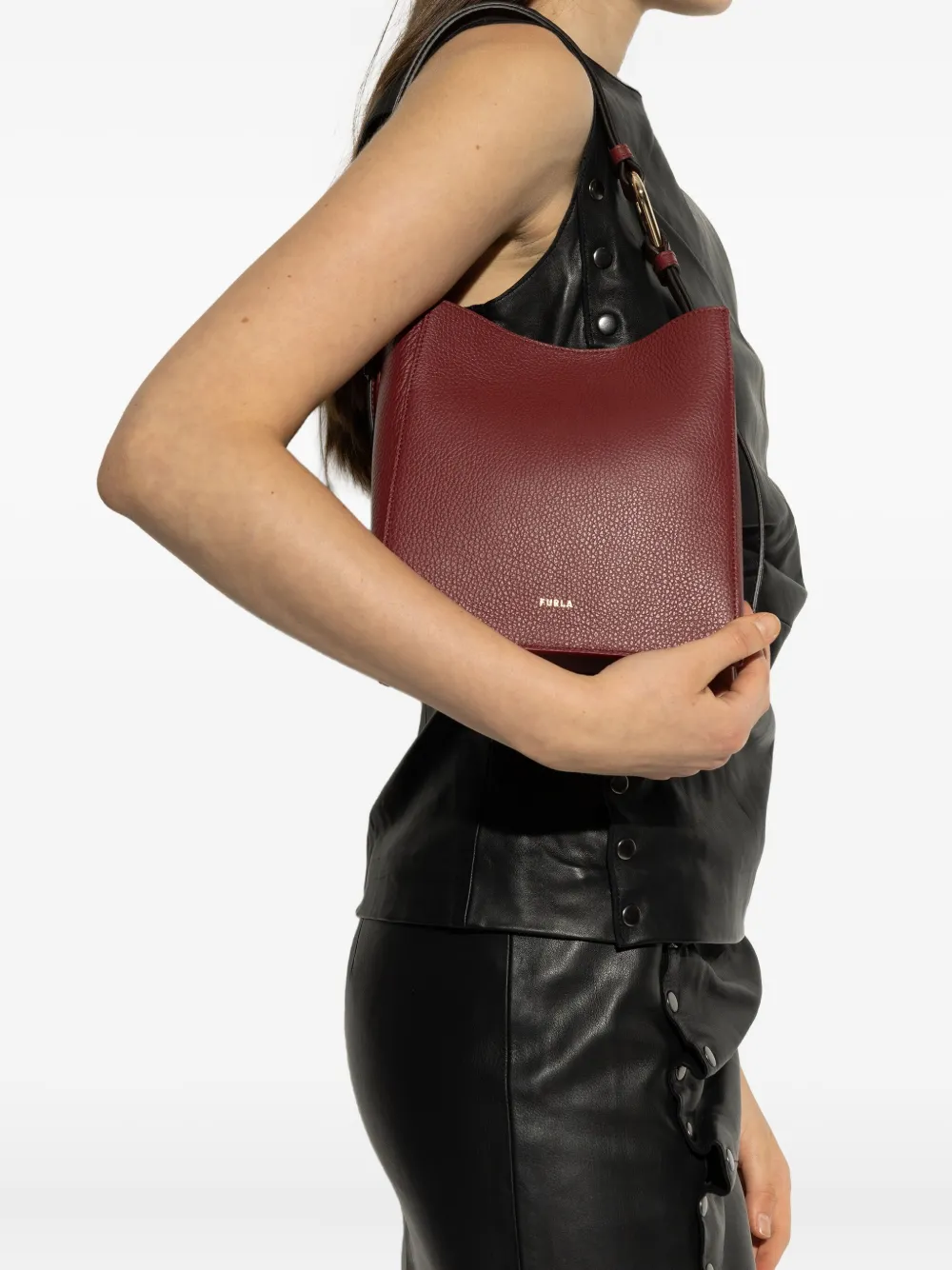 Furla mini Nuvola bucket bag - Rood