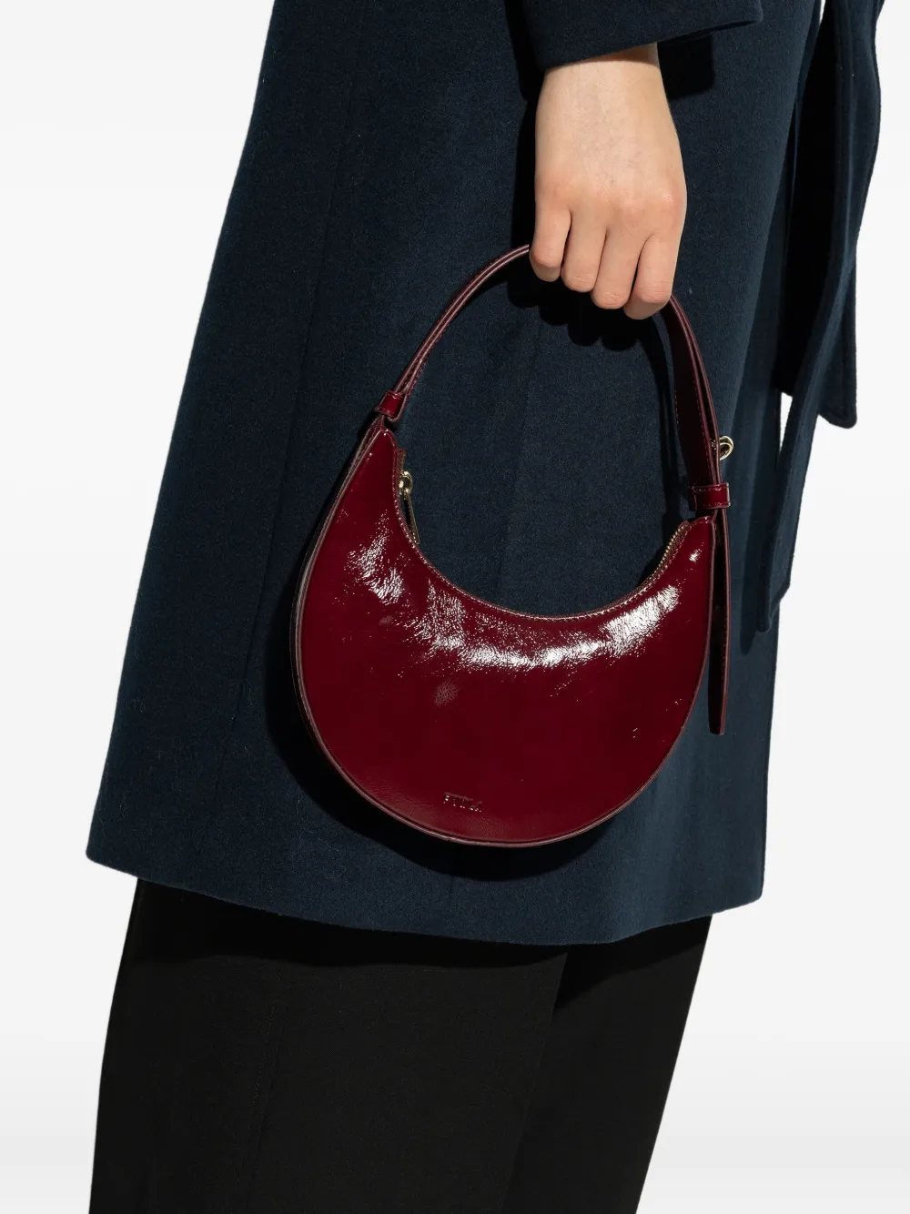 Furla Mini Delizia Tote Bag In Burgundy