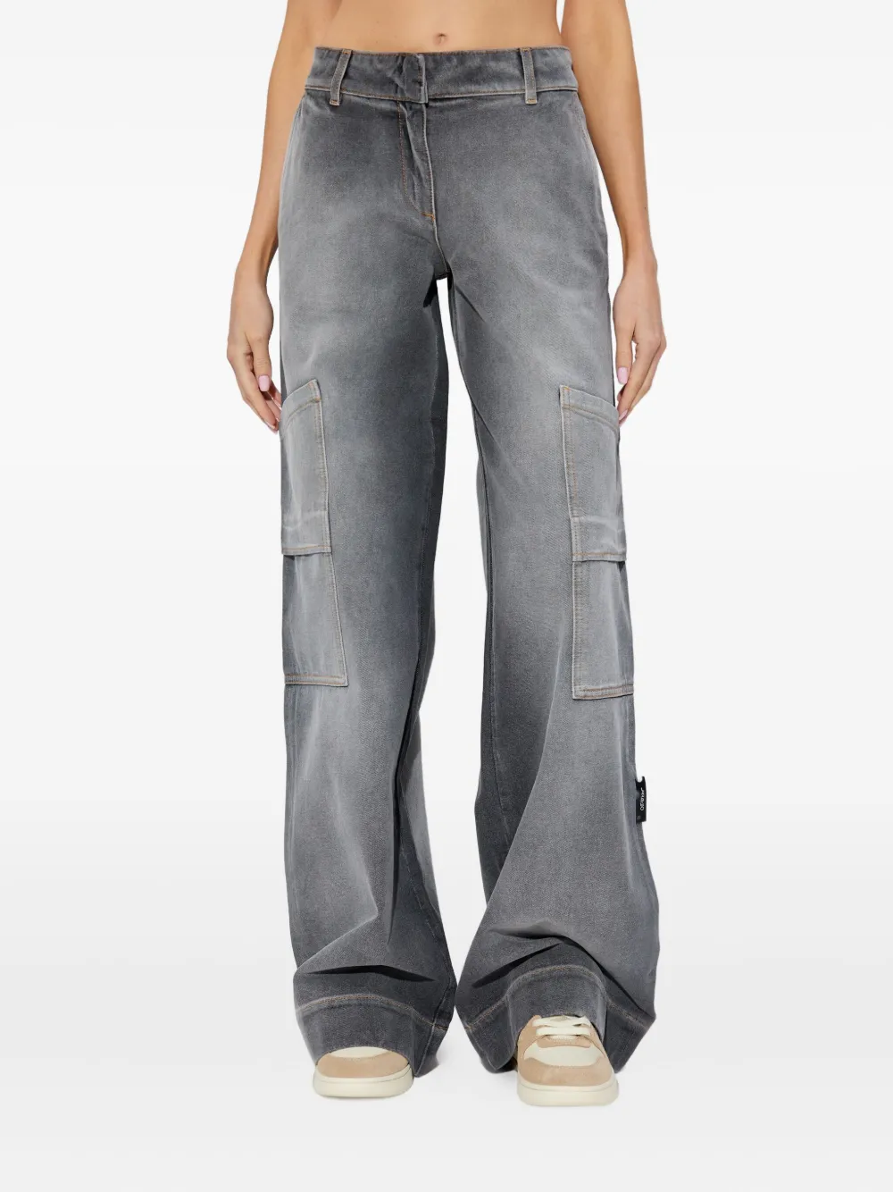 Off-white Jeans With Belt Loops In Multi