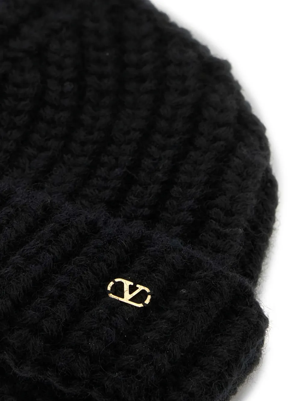 Valentino Garavani VLogo gebreide muts Zwart