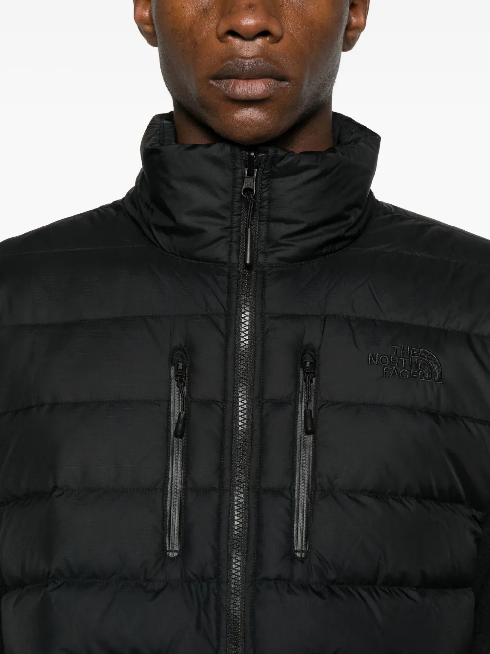 The North Face Mens Black Rmst Denali Tek High-neck Fleece-down Jacket Xl In Black