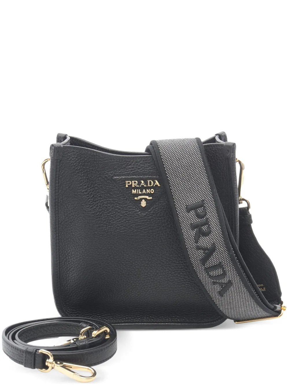 Pre-owned Prada 2010-2025 Mini Vitello Daino Soft Shoulder Bag In Black