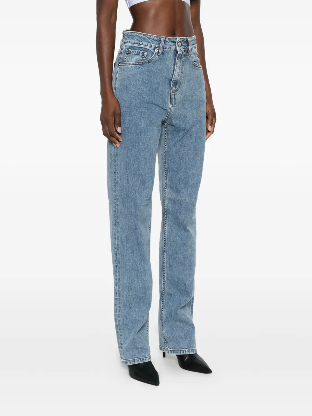  Medeea High-waisted Straight-leg Jeans - Blue 