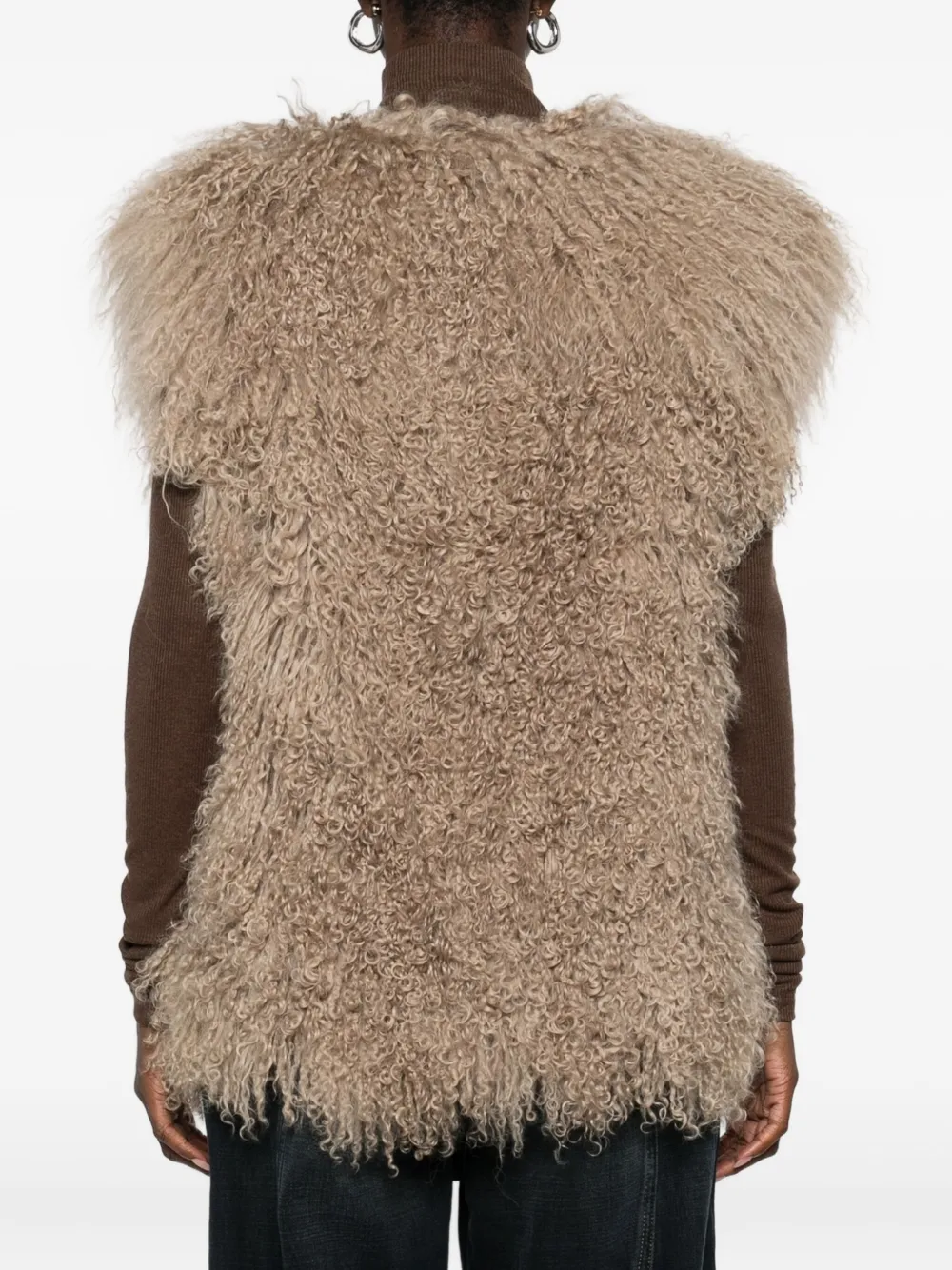Halfboy Shaggy-texture Sleeveless Coat In Neutral