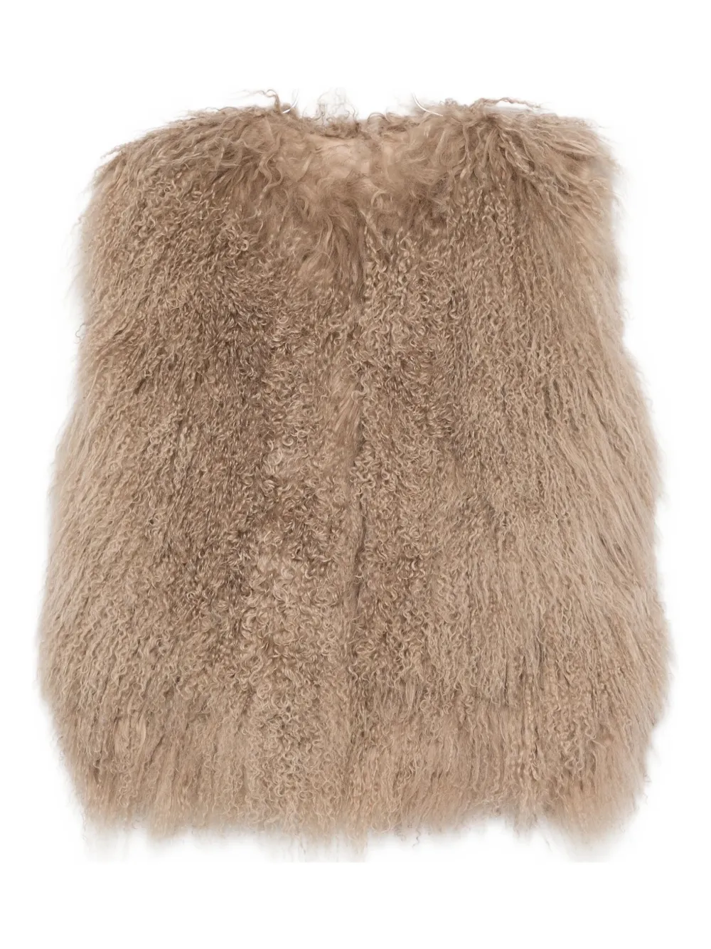 Halfboy Shaggy-texture Sleeveless Coat In Neutral
