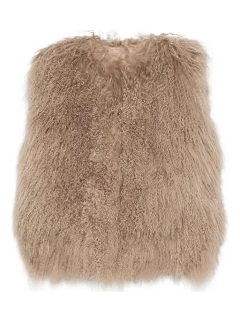 Halfboy shaggy-texture sleeveless coat 