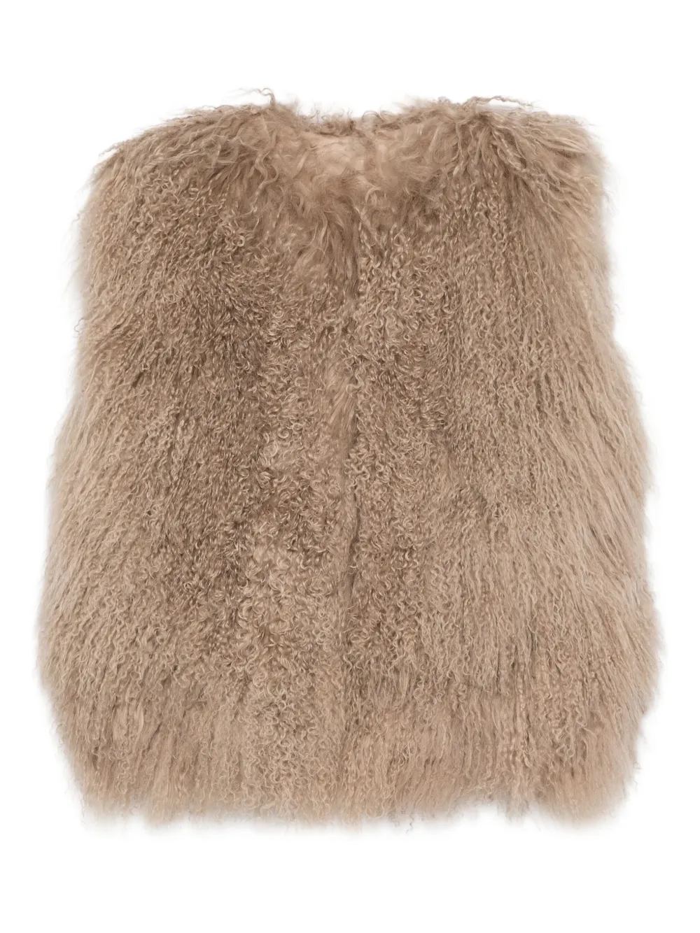 Halfboy shaggy-texture sleeveless coat | Neutrals | Image 1