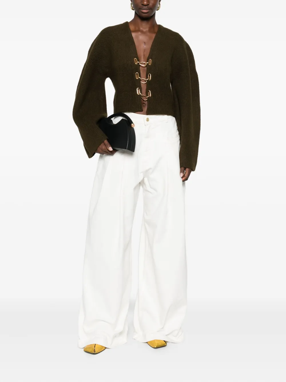 Cult Gaia Mayalu Hook-detail Cardigan In Brown