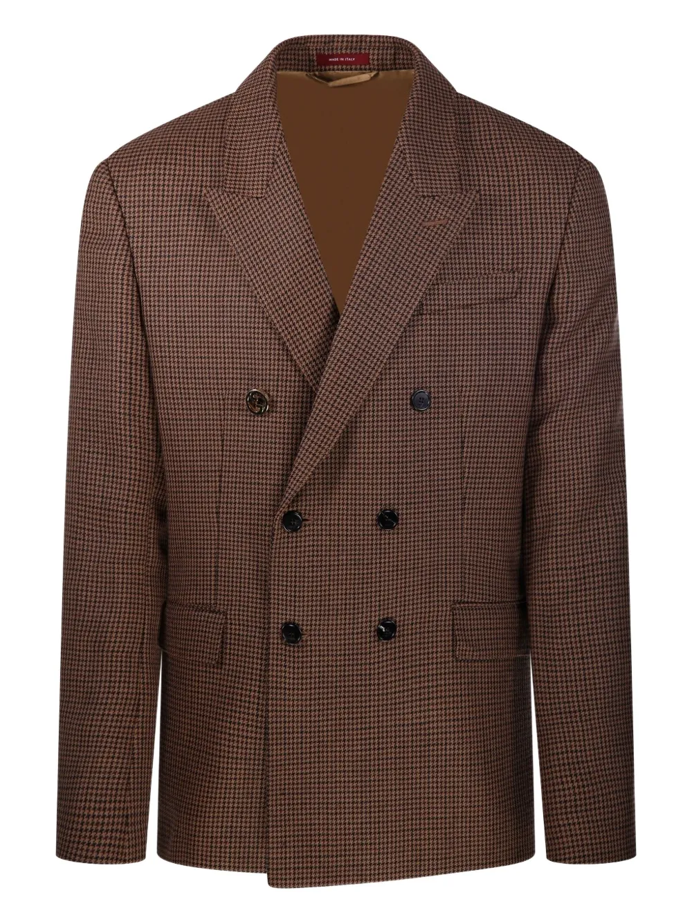 Gucci double-breasted checked jacket | Brown | Image 1