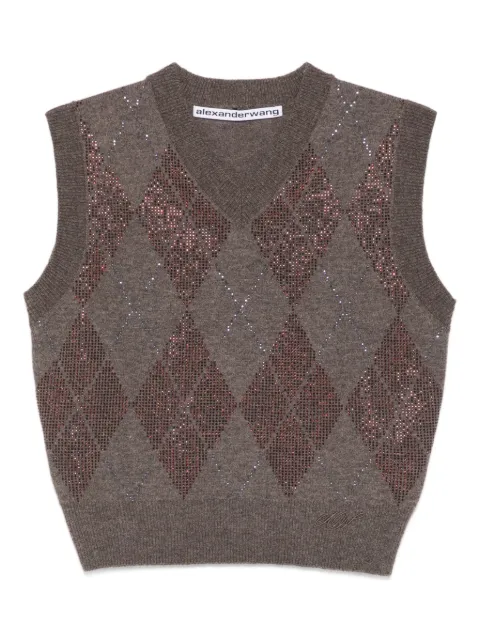 Alexander Wang argyle V-neck vest