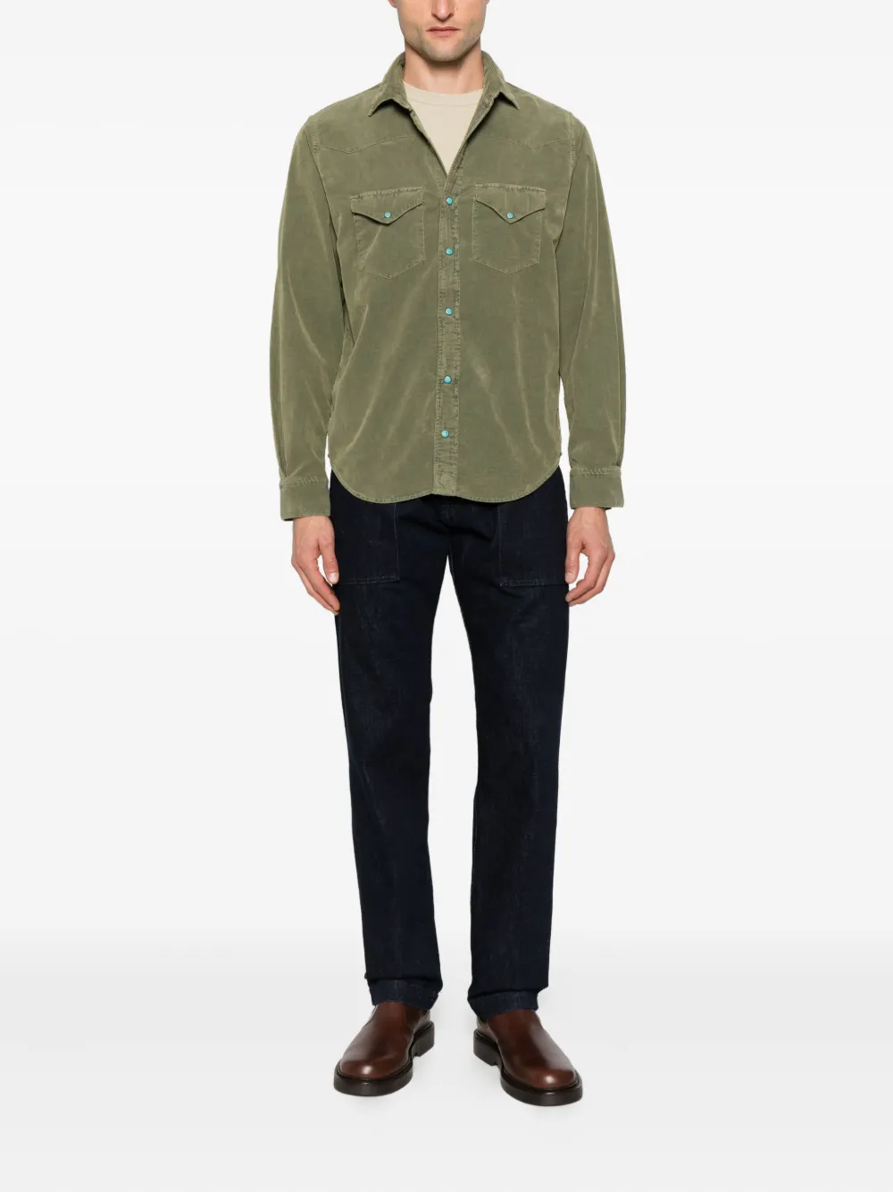 CHESAPEAKES Western corduroy shirt - Groen