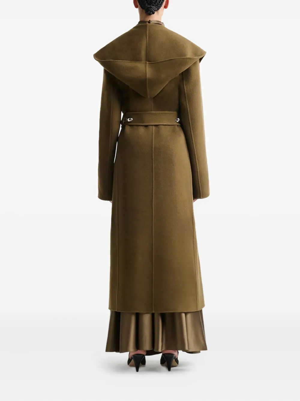 Altuzarra Hooded Belted Coat In Brown