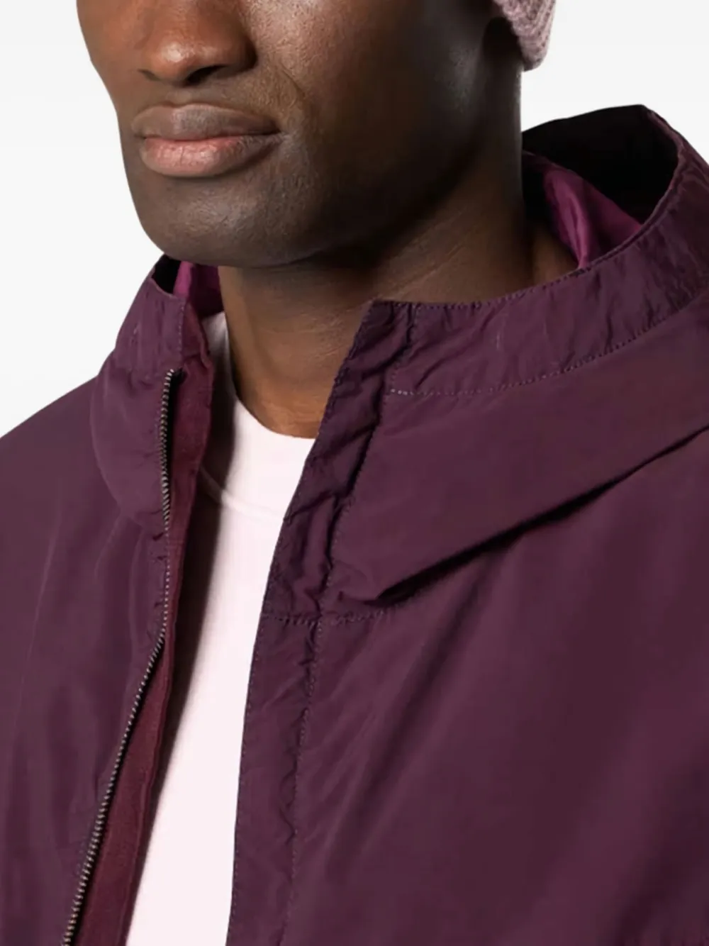 Stone Island ribbed logo-patch beanie - Roze