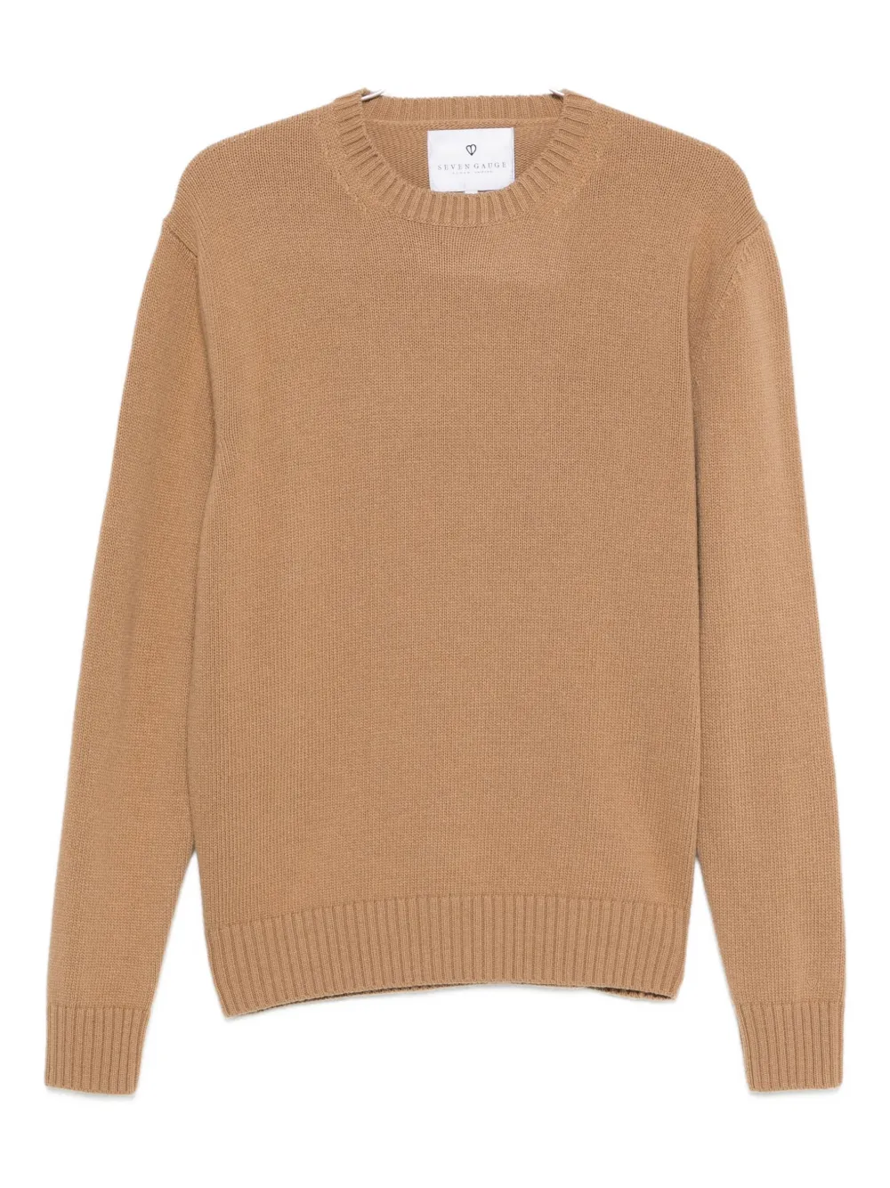 Seven Gauge Crew-neck Wool Jumper In Brown