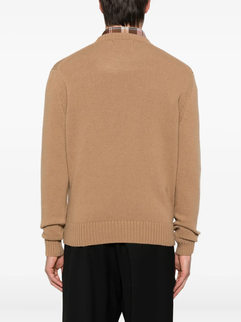 Seven Gauge Crew-neck Wool Jumper In Brown
