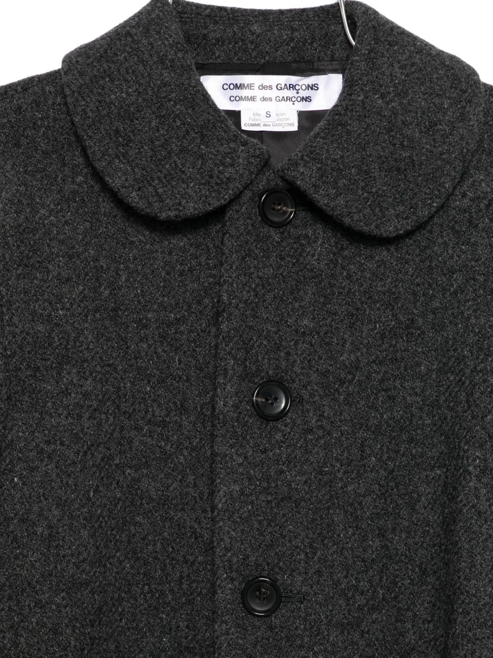 Comme Des Garçons Wool Single-breasted Coat In Gray