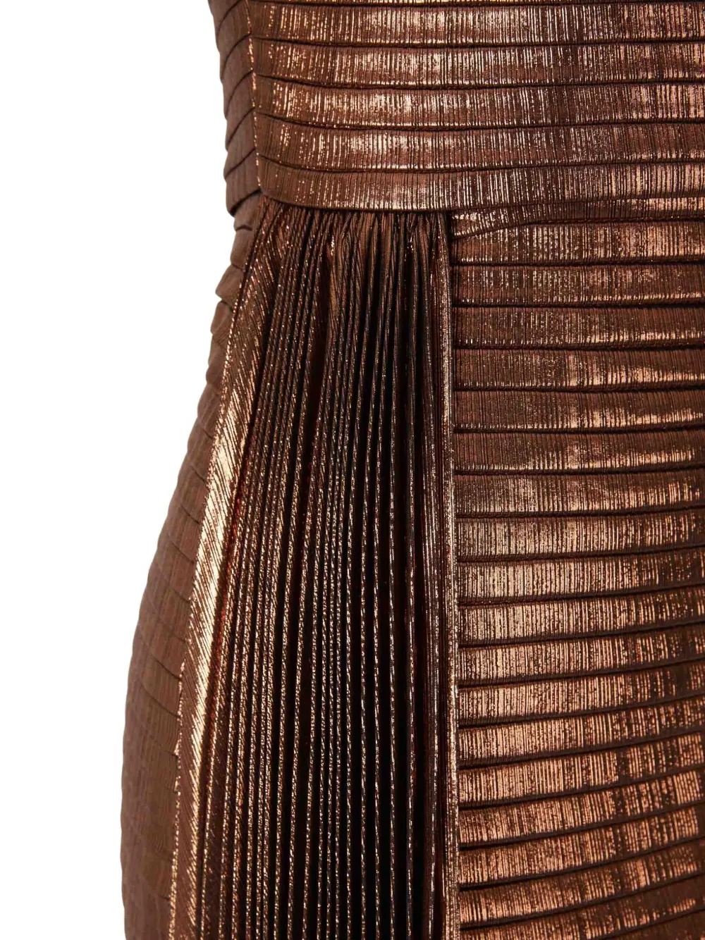 Retroféte Marcy Pleated Dress In Brown