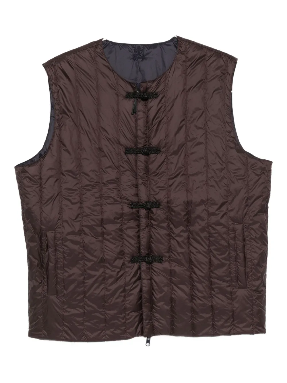 Taion Quilted Gilet In Brown