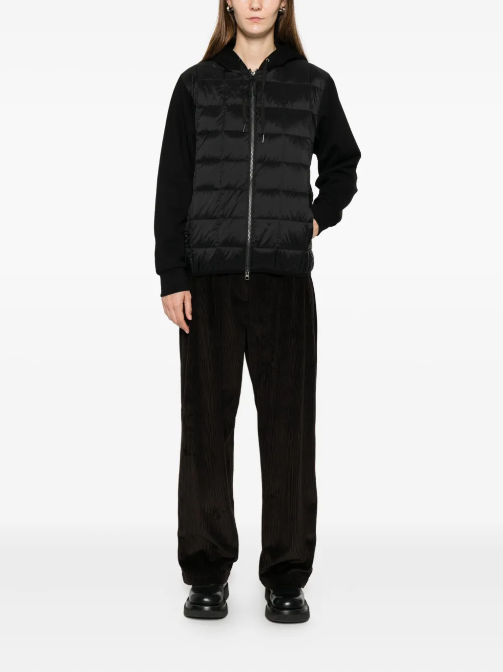 Taion Hooded Quilted Jacket In Black
