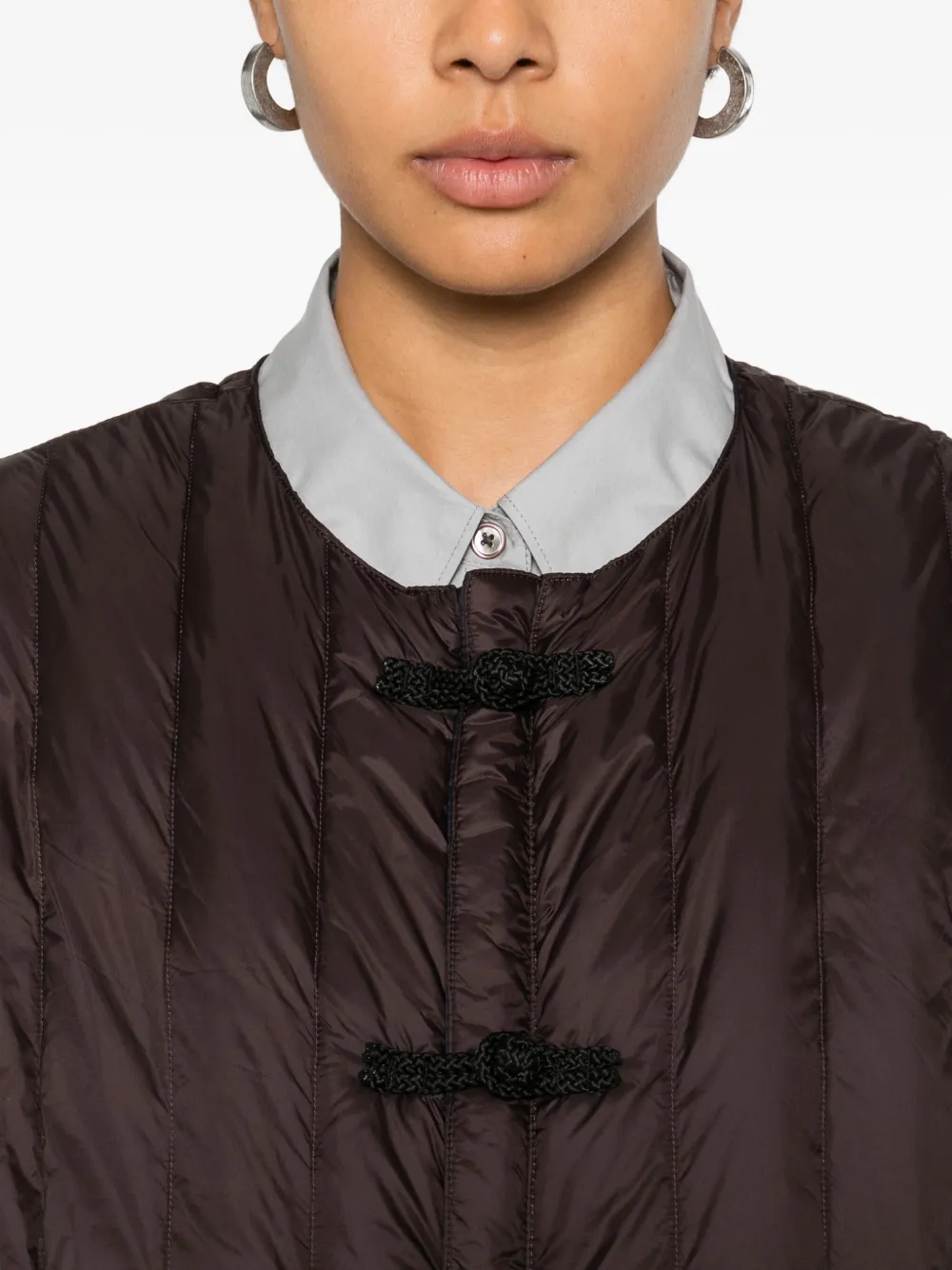 Taion Quilted Toggle Jacket In Brown