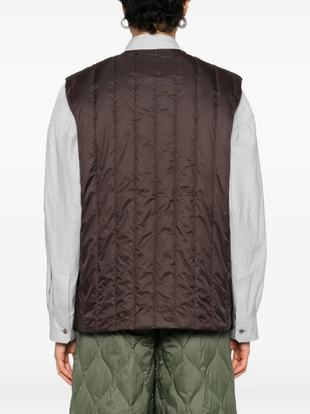 Taion Quilted Toggle Jacket In Brown